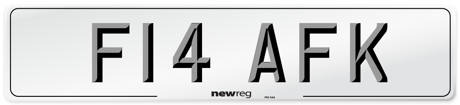 F14 AFK Number Plate from New Reg